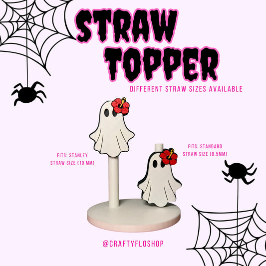 Tropi Ghost inspired Straw Topper| Halloween Inspired 3D Printed Straw Toppers Drinkware Accessories Customized Stylish