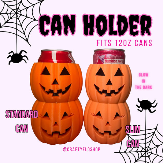 Jackolantern Pumpkin inspired 12oz Can Holder – 3D Printed – Spooky Season Can Holder Energy drink Holder