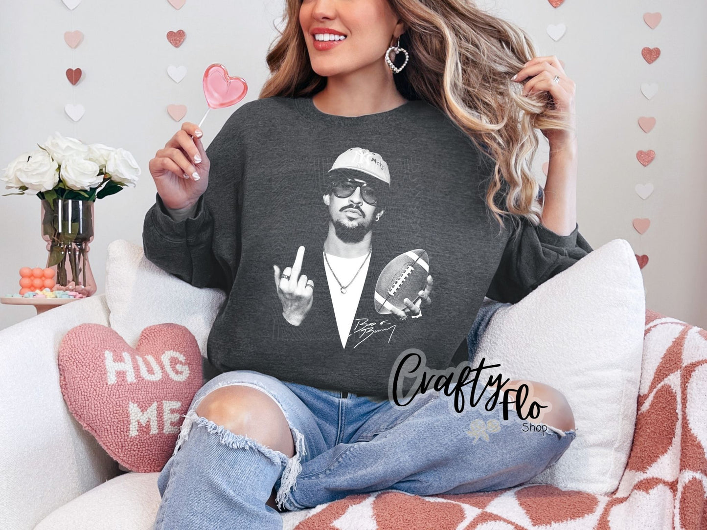 Benito inspired Black and White halftone Graphic Sweatshirt - apparel | Unisex Fabric, Comfortable Fit, football Season - Pullover