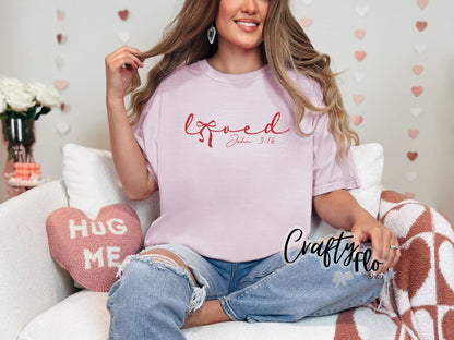 Loved Graphic Sweatshirt or Tshirt- apparel | Unisex Fabric, Comfortable Fit, Valentines - Pullover