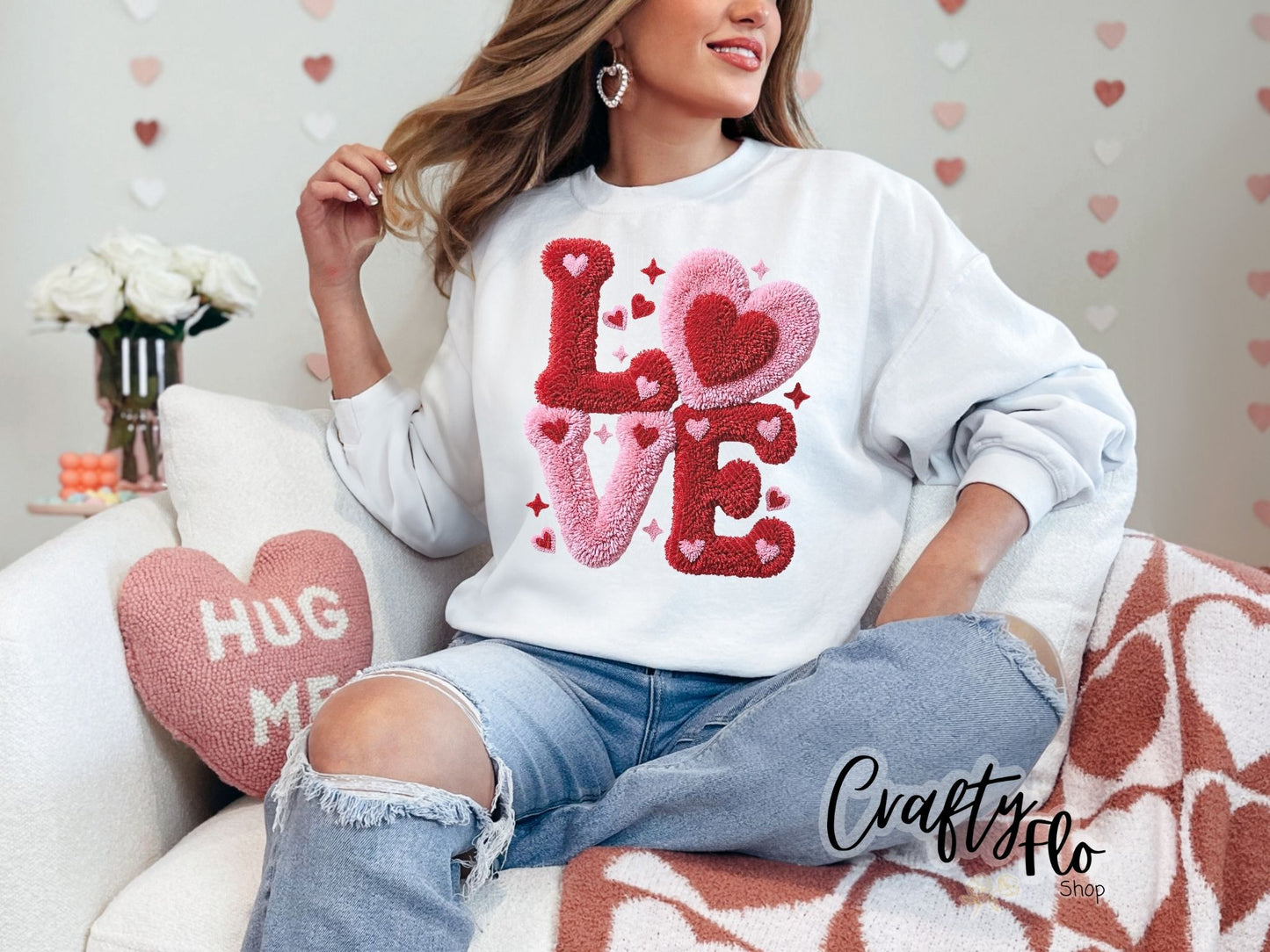 Fuzzy Love Graphic Sweatshirt or Tshirt- apparel | Unisex Fabric, Comfortable Fit, Valentines - Pullover