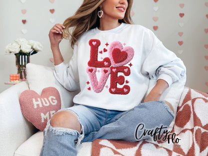 Fuzzy Love Graphic Sweatshirt or Tshirt- apparel | Unisex Fabric, Comfortable Fit, Valentines - Pullover