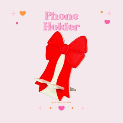 Coquette Bow Phone Stand: 3D Printed Desk Accessory for Kindle, iPhone & Android