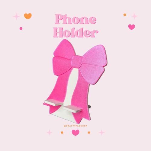 Coquette Bow Phone Stand: 3D Printed Desk Accessory for Kindle, iPhone & Android