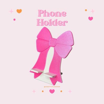 Coquette Bow Phone Stand: 3D Printed Desk Accessory for Kindle, iPhone & Android