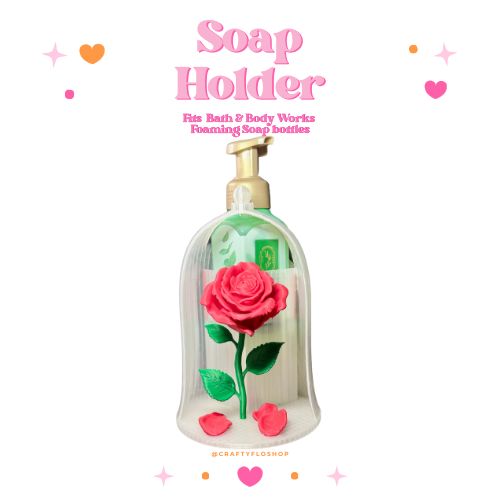 Beauty Rose Inspired Decor Soap Holder – Fits Bath & Body Works Bottles