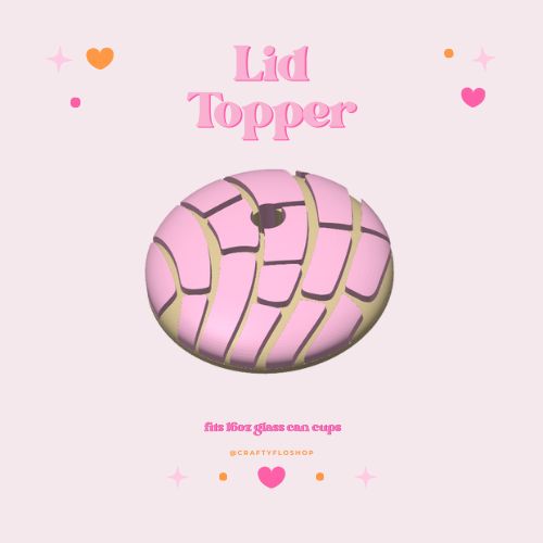 3D printed concha Lid Topper – 16oz Cup Topper