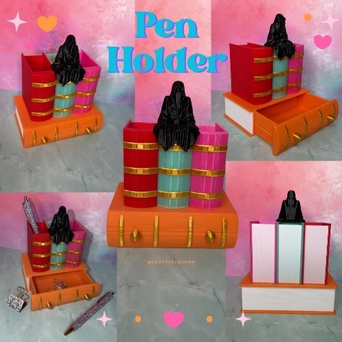 Acotar Books Inspired Desk Organizer| Pen and Pencil | bookmark Holder Custom 3D Printed Brush Holder Office Study Stationery Desktop Storage Marker Organizer