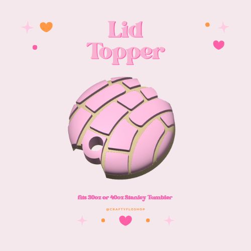 3d printed Concha tumbler topper for 30oz or 40oz Stanley Cup