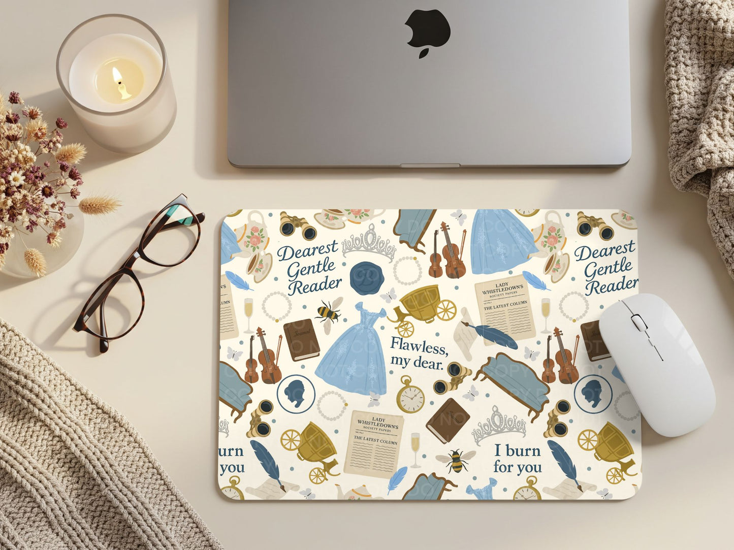 Dearest gentle reader Bridgerton-esk inspired Mouse Pad| office essentials| cute Mouse pad