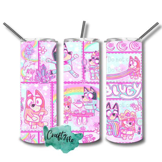 Blue Dog princess| queens inspired 20oz stainless steel tumbler with straw