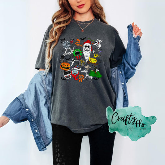 Nightmare characters NBC Inspired Graphic T-shirt | friends gift | comfort colors shirt