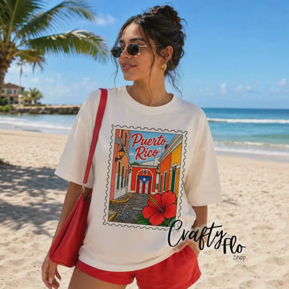 Puerto Rico Love letter stamp Graphic T-Shirt Latin Music Tee, Reggaeton Fan Gift, Puerto Rico Shirt, Boricua Pride