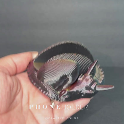 3D Printed Sleeping Dragon Phone Stand – Silk PLA Desk Accessory