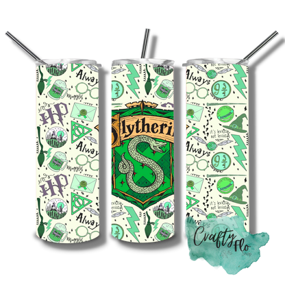 Legacy Wizarding School of Magic Houses 20oz stainless steel tumbler with straw| Ravenclaw, Slytherin, Gryffindor, Hufflepuff