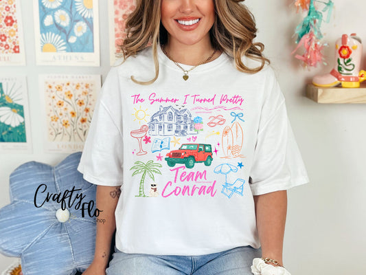 TSITP inspired Team Conrad Women's Casual Round Neck Tees| Graphic T-Shirt - Unisex Fabric Tee with Unique Design for Fans of the Fantasy Genre - Top, Fourth Wing inspired merch