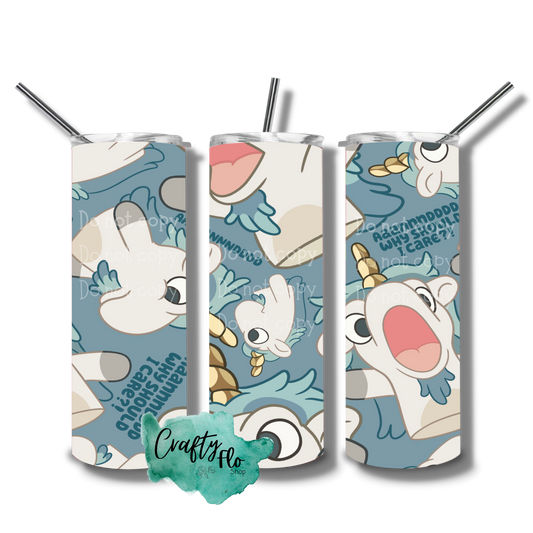 Unicorse| and why should i care puppet| inspired 20oz stainless steel tumbler with straw